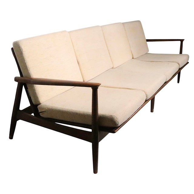 Mid-Century Modern Large Mid Century Danish Modern Style Sofa For Sale - Image 3 of 17