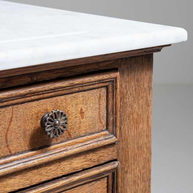 1900 - 1909 French Marble-Top Chest of Drawers, Antique, France, Circa 1900 For Sale - Image 5 of 14