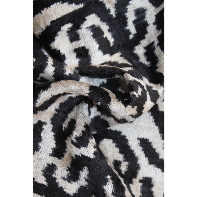 Contemporary Velvet Ikat Bohemian Throw Pillow For Sale - Image 10 of 12
