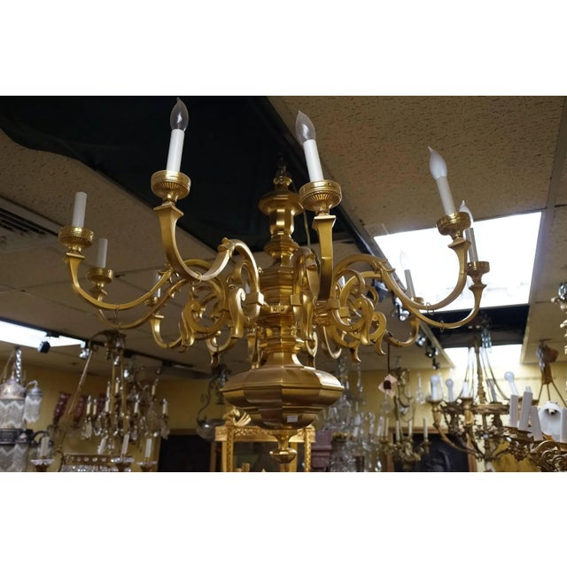 Large Regency Style Gilt Bronze Chandelier For Sale In New York - Image 6 of 7
