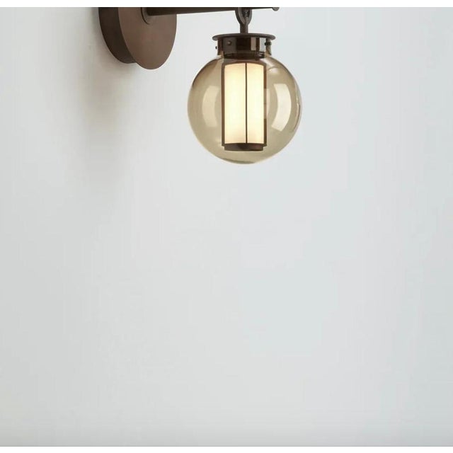 Bai a Di Di Bronze-Amber Glass Diffuser Wall Lamp by Neri and Hu for Parachilna For Sale - Image 4 of 10
