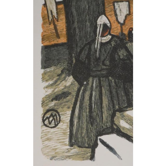 Mathurin MEHEUT (1882-1958) Brittany, Pilgrims in front of the church, 1937 Original wood engraving Signed with the...