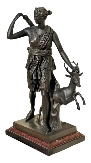 Jaboeuf, Diane À La Biche / Diane de Versailles, Bronze