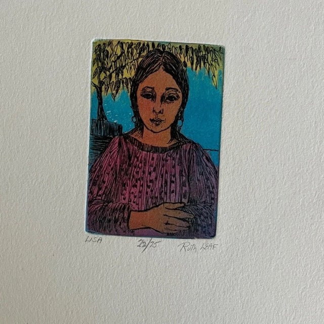 Enhance your collection with this coordinated three-piece set of original etchings by acclaimed American artist Ruth Leaf....