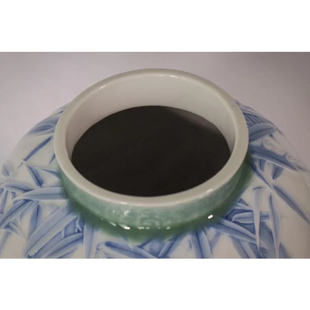 Blue Vintage Japanese Blue Porcelain Vase For Sale - Image 8 of 11