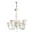 Handmade in Italy Murano White Glass Six Arm Chandelier For Sale
