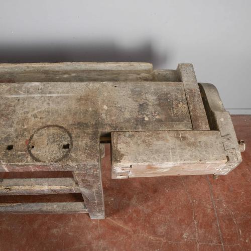 Industrial Carpenter's Table with Double Vice For Sale - Image 4 of 9