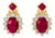 Late 20th Century 14K Yellow Gold Estate Diamond & Ruby Filigree Earrings, Pair For Sale