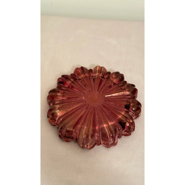 1960s Vintage Carnival Glass Cranberry Astray For Sale - Image 4 of 5