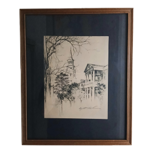Early 20th Century Elizabeth O'Neal Verner St. Michaels Church Charleston Renaissance Artist