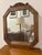 Brown Antique Octagonal Mirror in Burl Wood with Carved Scroll Pediment, 1890s For Sale - Image 8 of 8