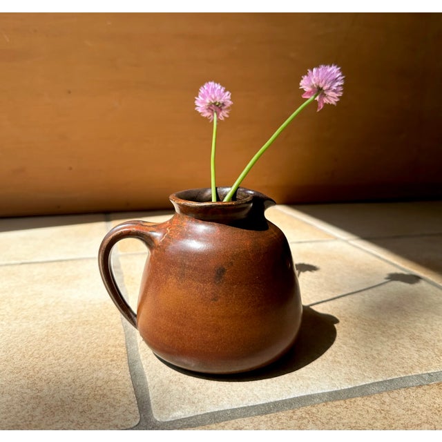 This high quality studio ceramic art jug or vase was handcrafted by the ceramist duo Elmar & Elke Kubicek in Germany...