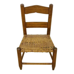 Antique Rush Seat Oak & Maple Childs Chair