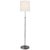 Thomas O'Brien by Visual Comfort Signature Bryant Floor Lamp in Antique Silver with Linen Shade For Sale