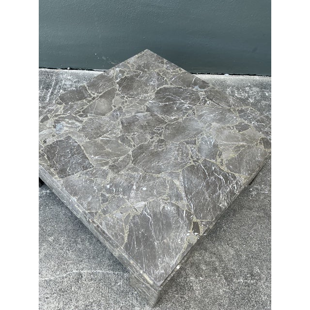 Vintage Boho Emperador Marble Coffee Table For Sale - Image 9 of 11