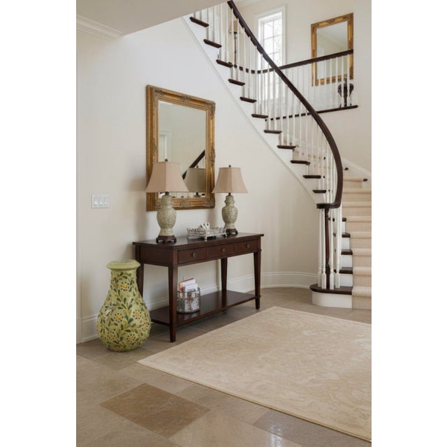 Italian Hand-Painted Relief Floral Ceramic Vase For Sale - Image 10 of 10