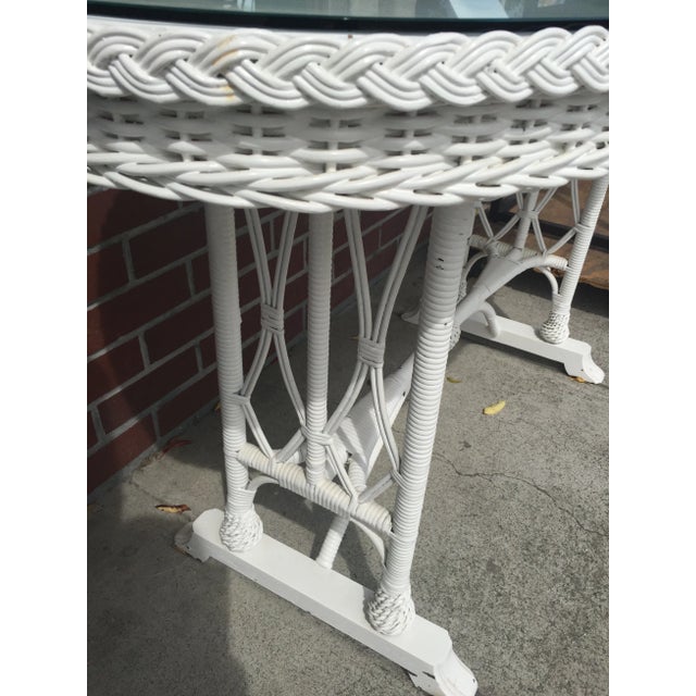 Vintage Wicker Console Table Chairish