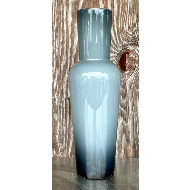 Late 20th Century Vintage Contemporary Art Glass Ombre Tall Vase For Sale - Image 5 of 5