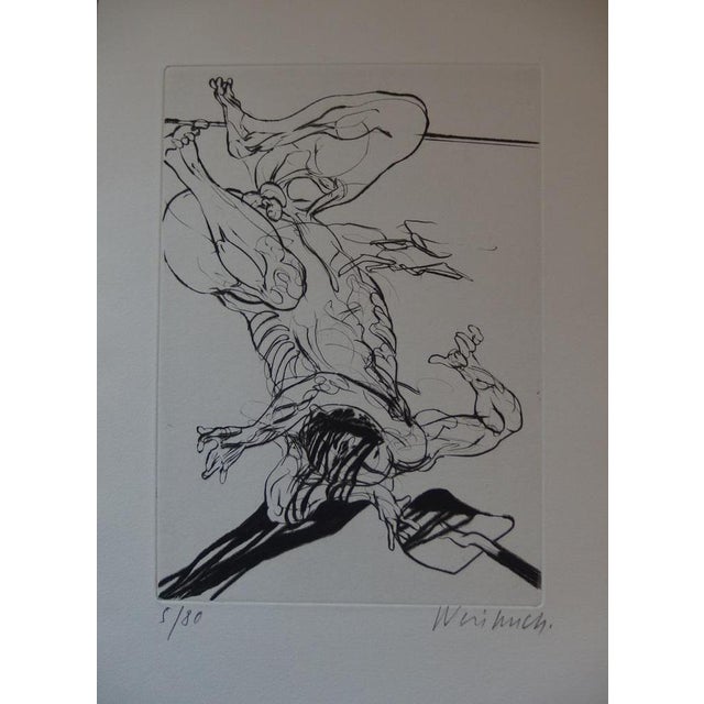Claude Weisbuch, Nude The Fall, 1975, Engraving For Sale - Image 6 of 6