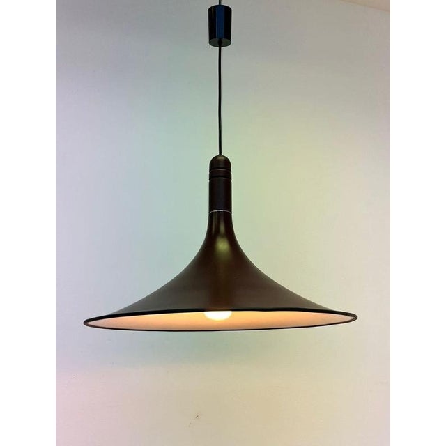 Large Mid-Century Brown Pendant, Denmark, 1970s For Sale - Image 4 of 12