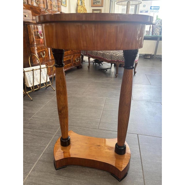 Wood Biedermeier Style Oval Table For Sale - Image 7 of 8