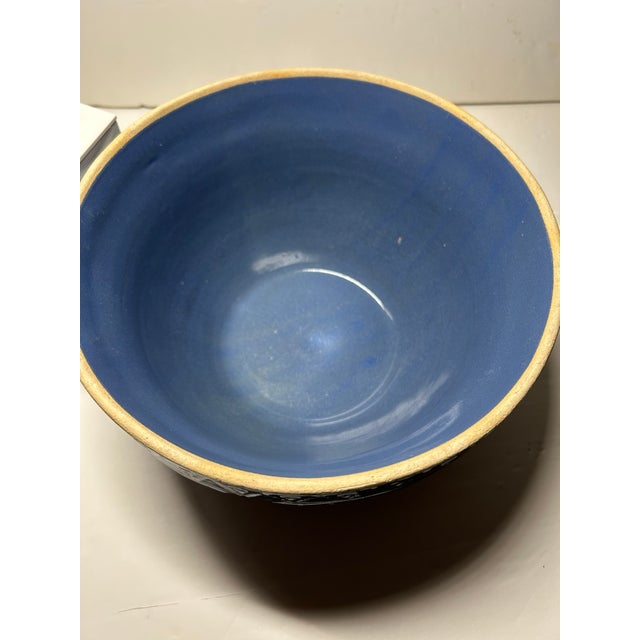 Vintage Stoneware Periwinkle Glazed Mixing Bowl For Sale - Image 11 of 11