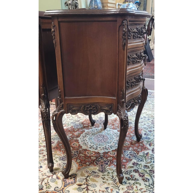 Pair 1920s Swan Leg Carved End Tables For Sale - Image 4 of 15