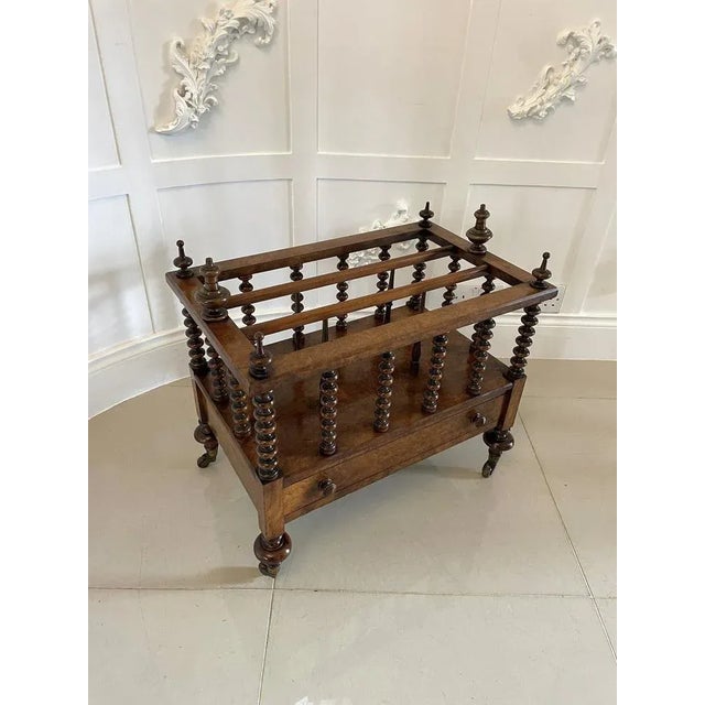 Large Antique Victorian Burr Walnut Canterbury, 1850s For Sale - Image 4 of 12