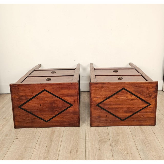 Brown Pair of Italian Small Commodes in Cherry For Sale - Image 8 of 8