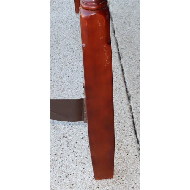 1980s Cherry Queen Size Headboard Foot Board Rails and Supports For Sale - Image 9 of 11