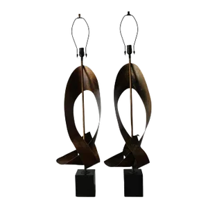 Brutalist Lamps by Richard Barr and Harold Weiss for Laurel Lamp Co. - a Pair