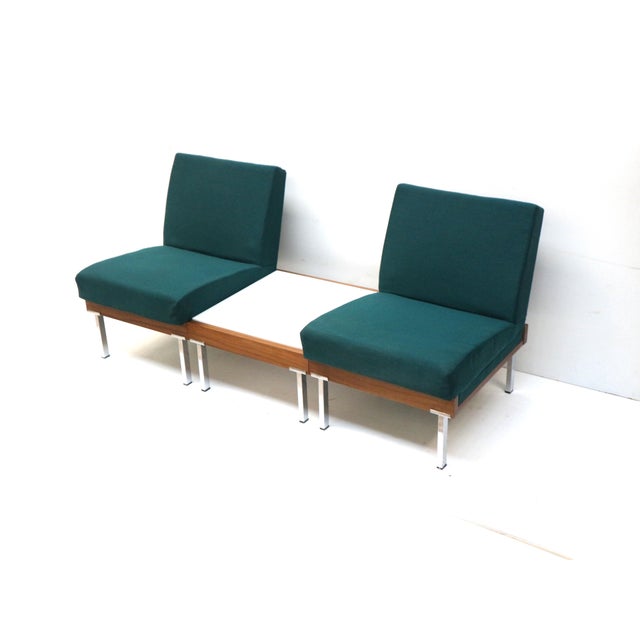 Wood Armchairs and Coffee Table Modular Sofa, 1970s, Set of 3 For Sale - Image 7 of 9