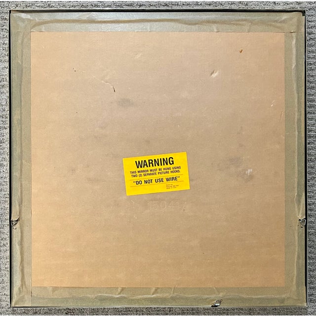 Postmodern Vintage 1980’s American Syroco Postmodern Brass Style Metal/Glass Concentric Squares Wall Mirror For Sale - Image 3 of 4