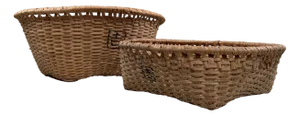 Hand-Woven Wicker Baskets, Japan, 1940s, Set of 2