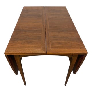 Mid-Century Modern Lane Rhythm Drop-Leaf Walnut Dining Table W/Leaves For Sale