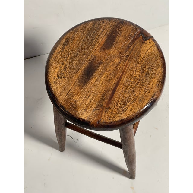 Vintage Elegant Low Stool Jeannette Perriand Style For Sale - Image 4 of 5