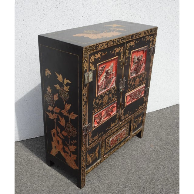 Gorgeous Cabinet in Good Vintage Condition. Solid and Firm. A shelf in the interior was missing and was replaced with bare...