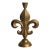 Vintage Brass Fleur-De-Lis Candlestick Holder For Sale