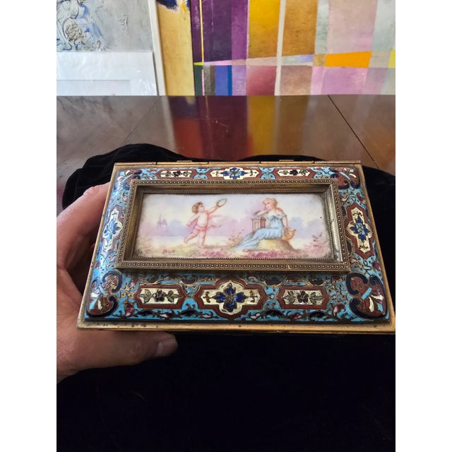 Mid 19th Century Antique Museum Quality Bronze Champleve Jewel Box For Sale - Image 4 of 13