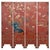 Chinese Export Four Panel Red Lacquered Chinoiserie Gilt Screen For Sale