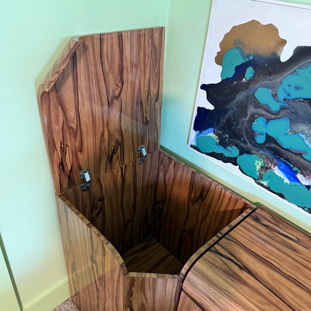 1980s Modular Lacquer Laminate Waterfall Postmodern Full Bedroom Suite For Sale - Image 9 of 11