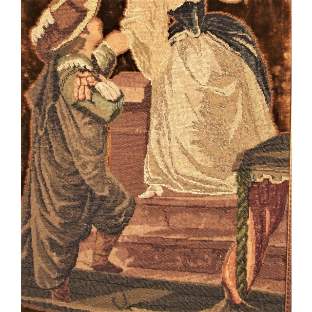 Mediterranean Antique Framed Spanish Beaded Embroidery With Petite Point For Sale - Image 3 of 9