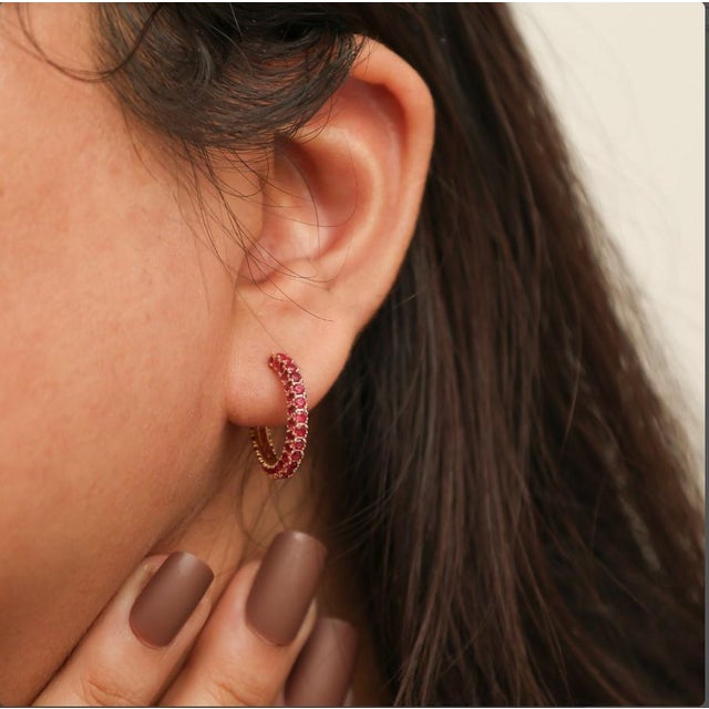 3.09 Ct Natural ruby earring in 14k gold For Sale - Image 18 of 18