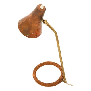 Table Lamp with Conical Copper Shade, 1950s For Sale