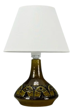 Arne Finne Nielsen, Olive Green Stoneware, Table Lamp, Denmark, 1960s