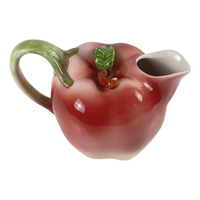 Apple-Shaped Slipware Pitcher, 1960s-1970s For Sale
