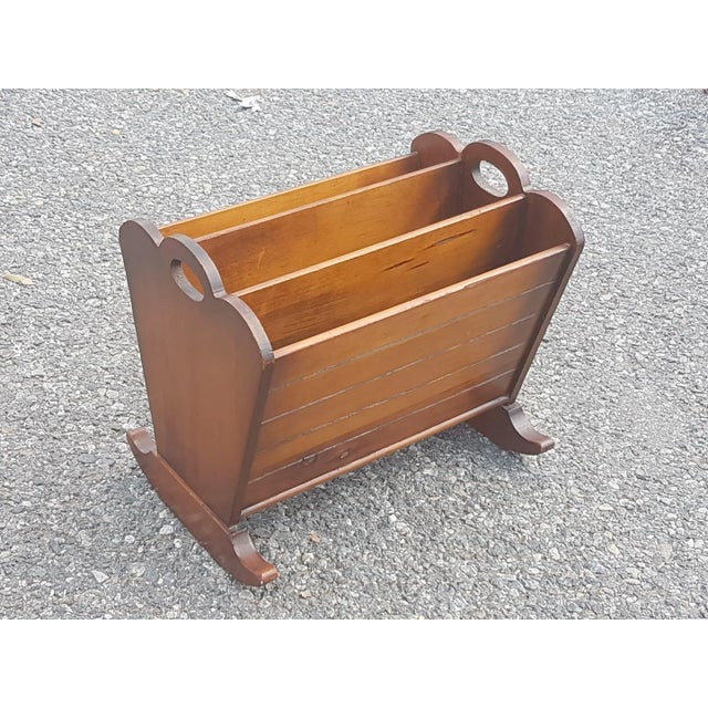 Mid 20th Century Mid 20th Century Wonderful Midcentury Solid Wood Magazine/Newspaper Rack For Sale - Image 5 of 8
