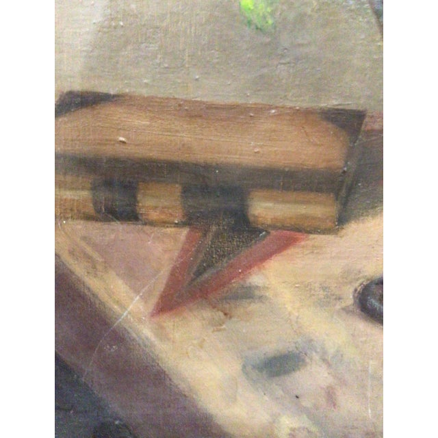 Edit Ranow, Interior Scene with Vase of Flowers, 1930s, Oil on Canvas, Framed For Sale - Image 11 of 13