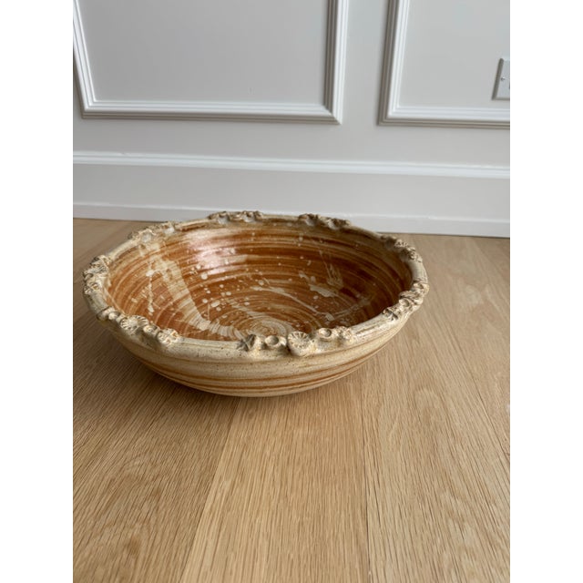 Ceramic Large Signed 1970s American Studio Pottery Stoneware Decorative Bowl/Centerpiece For Sale - Image 7 of 9