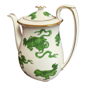20th Century Wedgewood “Chinese Tigers” Bone China Coffeepot - Green